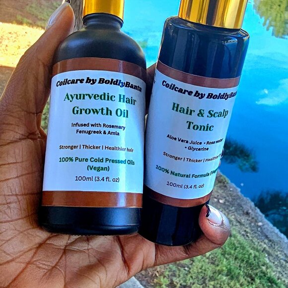Ayurvedic Hair Growth Oil + Hair & Scalp Healing Tonic - Picture 1 of 8